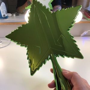 Green Chrome Leaf Hand Mirror